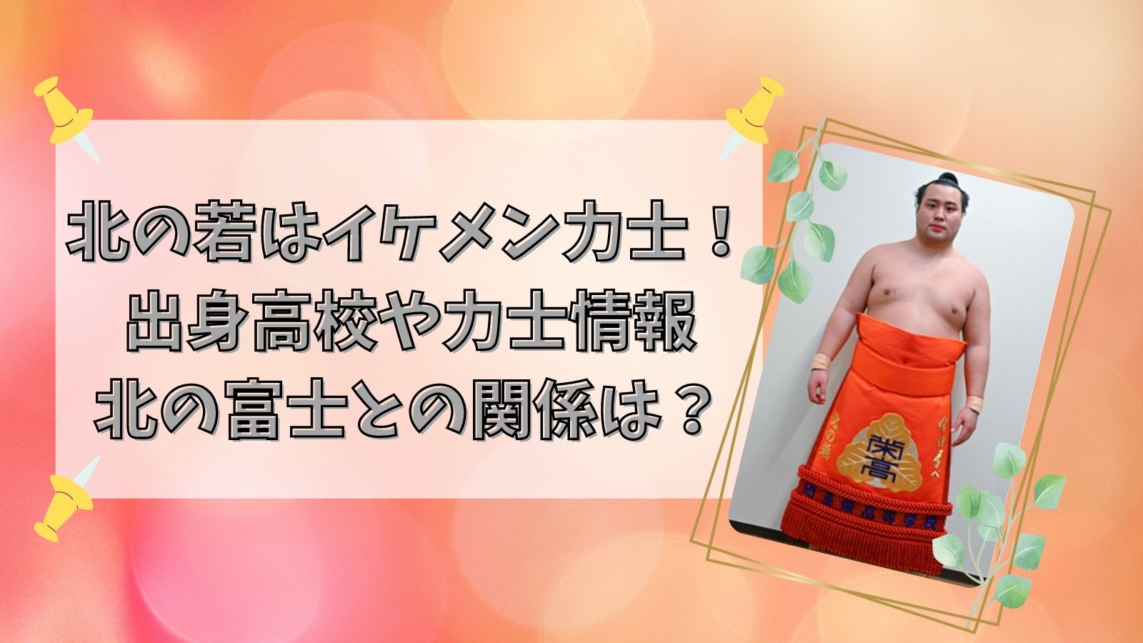 北の若はイケメン力士 出身高校や力士情報 北の富士との関係は